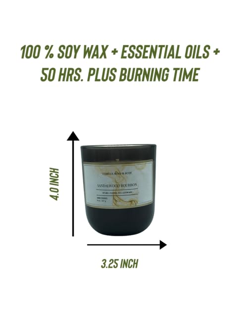 Sandalwood Bourbon Non-Toxic Candles | Natural Candles for Men |Aromatherapy Candle Relaxing Terreux Mind & Body buy supplements canada