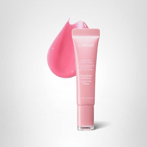 LANEIGE Glaze Craze Tinted Lip Serum, Strawberry Sprinkles: Hydrating Serum for Glossy,Nourished Lips with Plumping Polypeptides,0.42 oz LANEIGE buy supplements canada
