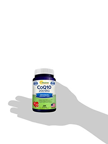 aSquared Nutrition CoQ10 (200 Capsules and 200mg) - High Absorption Vegan CO Q-10 aSquared Nutrition buy supplements canada