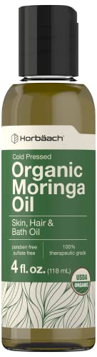 Organic Moringa Oil | 4 fl oz | for Face, Hair, and Skin | 100% Therapeutic Grade | Paraben Horbäach buy supplements canada