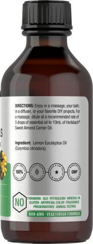 Lemon Eucalyptus Essential Oil | 2 oz | for Massage, Bath, Diffuser, DIY Projects & More Horbäach buy supplements canada