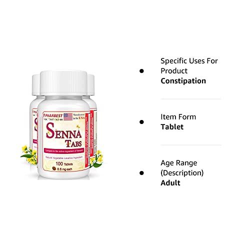 Senna Tablets 100 Ct. | Natural Vegetable Laxative [Made in USA] | Laxatives for Constipation Ulai buy supplements canada