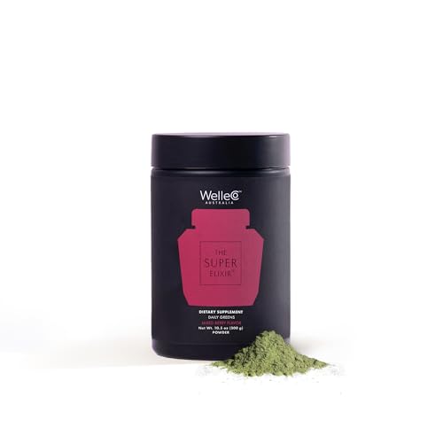 WelleCo The Super Elixir Daily Greens Powder, Probiotic Drink Mix with Whole Foods, Gluten Free, Vegan Gut Health Powder, Energy, Immunity, Healthy Skin, Hair & Nails (300g, Mixed Berry) WelleCo buy supplements canada