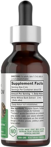 White Willow Bark Extract | 2 fl oz | Alcohol Free Liquid Tincture | Super Concentrated Horbäach buy supplements canada