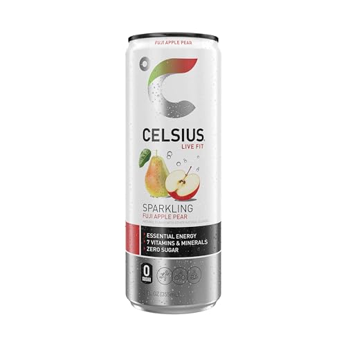 CELSIUS Sparkling Fuji Apple Pear, Functional Essential Energy Drink 12 Fl Oz (Pack of 12) CELSIUS buy supplements canada
