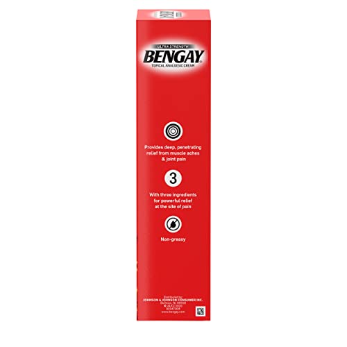 Bengay Ultra Strength Topical Pain Relief Cream, Non-Greasy Topical Analgesic for Minor Arthritis, Muscle, Joint and Back Pain, Camphor, Menthol and Methyl Salicylate, 4 OZ Bengay buy supplements canada