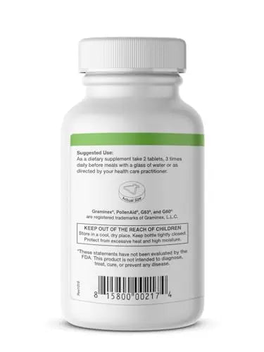 Graminex PollenAid Prostate Supplement: All Natural Prostate Support for Bladder Control & Urinary Tract Health, Rye Pollen Extract Made in USA, 200 Tablets Graminex buy supplements canada