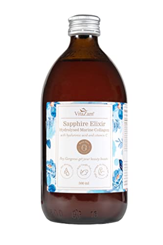 Sapphire Elixir Hydrolysed Marine Collagen Liquid 10000mg Sugar Free with Hyaluronic Acid VitaZam buy supplements canada