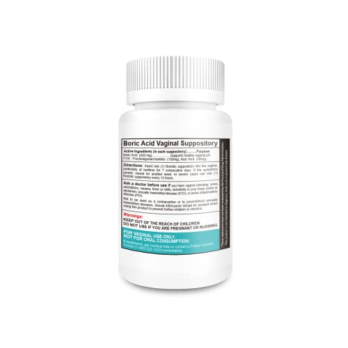 NutraBlast Boric Acid Vaginal Suppositories Complex w/Aloe Vera & FOS Prebiotic Enhancer NutraBlast buy supplements canada