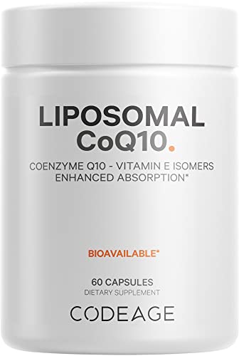 Codeage Liposomal CoQ10 Supplement - Vitamin E Isomers Tocopherols - 125mg Coenzy Codeage buy supplements canada