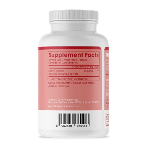 Saffron Supplements - 100% Pure Saffron Extract Capsules - Boost Energy & Mood Pure Micronutrients buy supplements canada