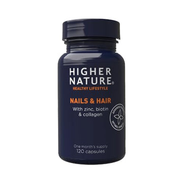 Higher Nature - Nails & Hair - Contains Zinc, Biotin & Collagen - Supports Beautiful Skin - 120 Capsules HIGHER NATURE buy supplements canada