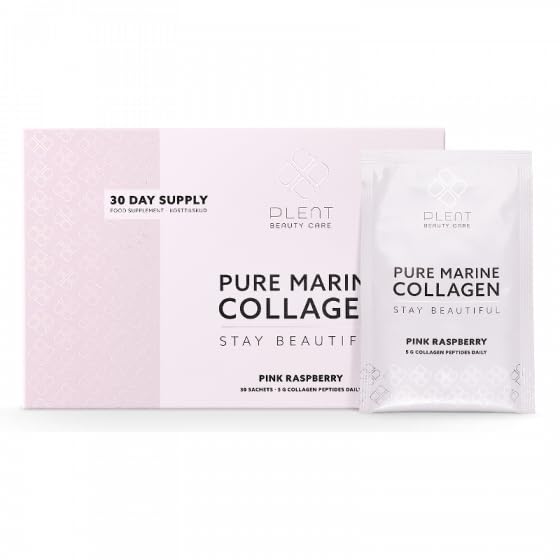 Plent Pure Marine Collagen Pink Raspberry - Stay Beautiful - 5G Collagen Peptides Daily - 30 Sachets Plent buy supplements canada