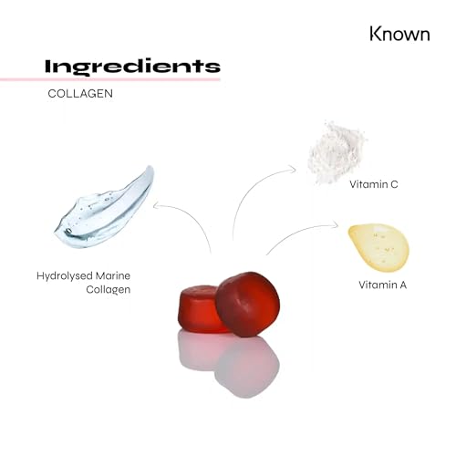 Marine Collagen Gummies by Known Nutrition with Vitamin C | 60 One-a-Day 500mg Hydrolysed Marine Collagen Gummies Known buy supplements canada