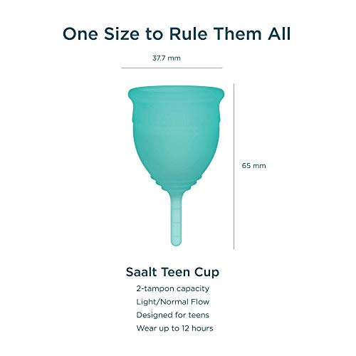 Saalt Teen Menstrual Cup - Best Sensitive Reusable Cup - Wear for 12 Hours - Tampon and Pad Alternative saalt buy supplements canada
