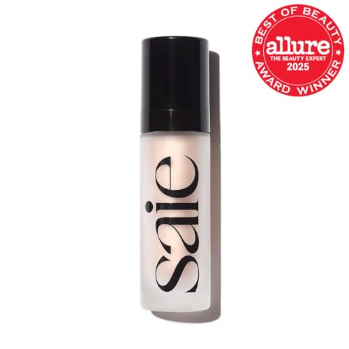 Saie Glowy Super Gel - Hydrating Makeup Primer and Illuminating Glow Serum Enriched with Vitamin C and Squalane Oil - All-Over Liquid Highlighter Makeup for Instant Glass Skin - Starglow (1 oz) Saie buy supplements canada