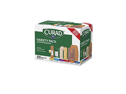 Curad Assorted Bandages Variety Pack 300 Pieces, Including Antibacterial Curad buy supplements canada