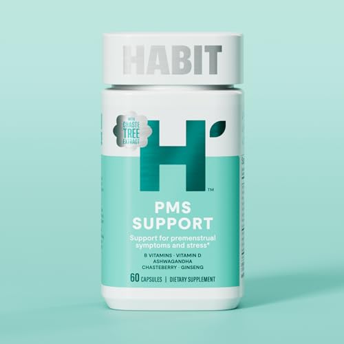 Habit PMS Support Supplement for Women (60 Capsules) - Supports Premenstrual Symptoms & Stress, Hormone Balance, Mood, B Vitamins, Vitamin D, Chasteberry, Ashwagandha, Gluten-Free, Non-GMO (1 Pack) H' Habit buy supplements canada