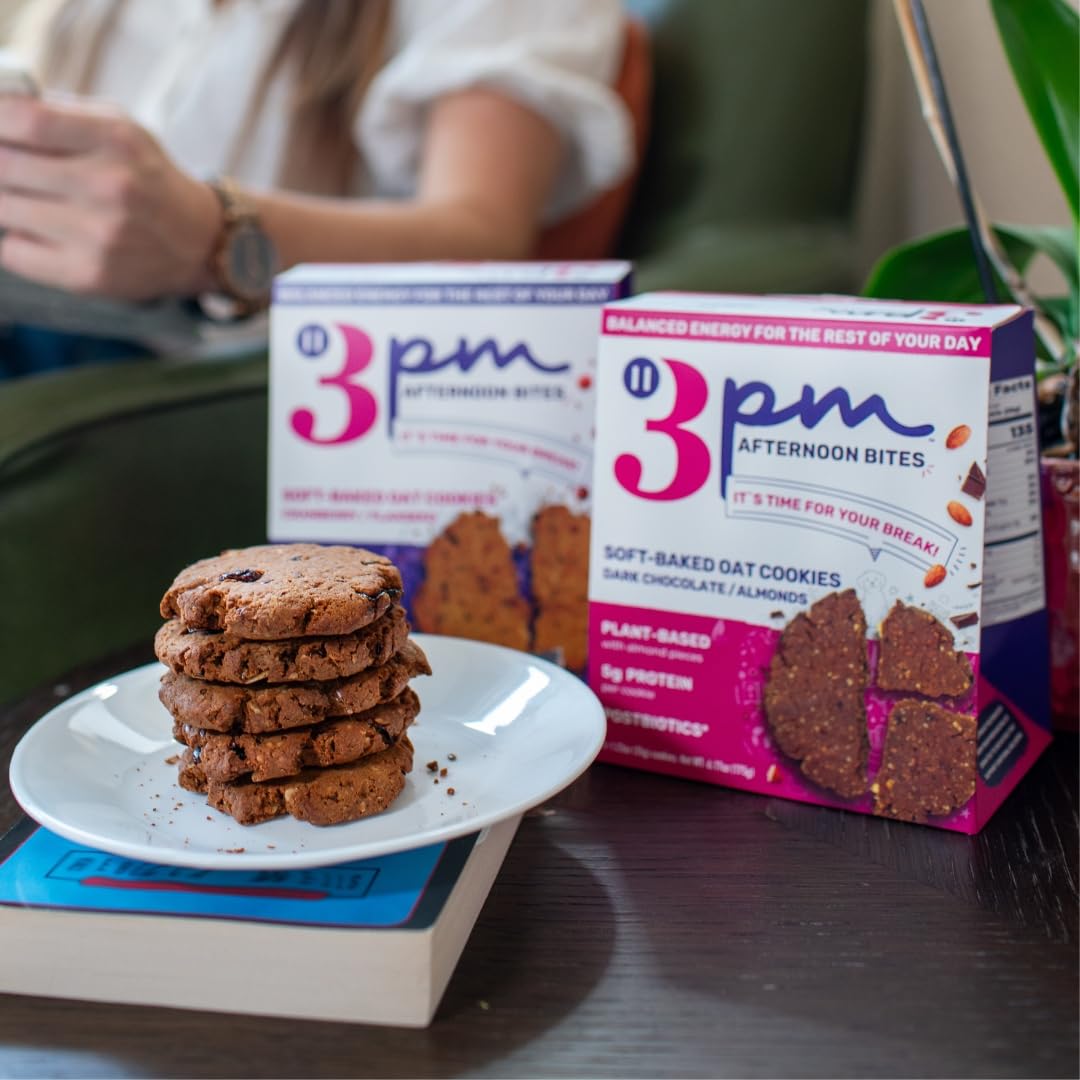 3PM Afternoon Bites Cranberry Flaxseed Cookies with Postbiotics, 5g of Protein, 15 Cookies - OzHealthStandard