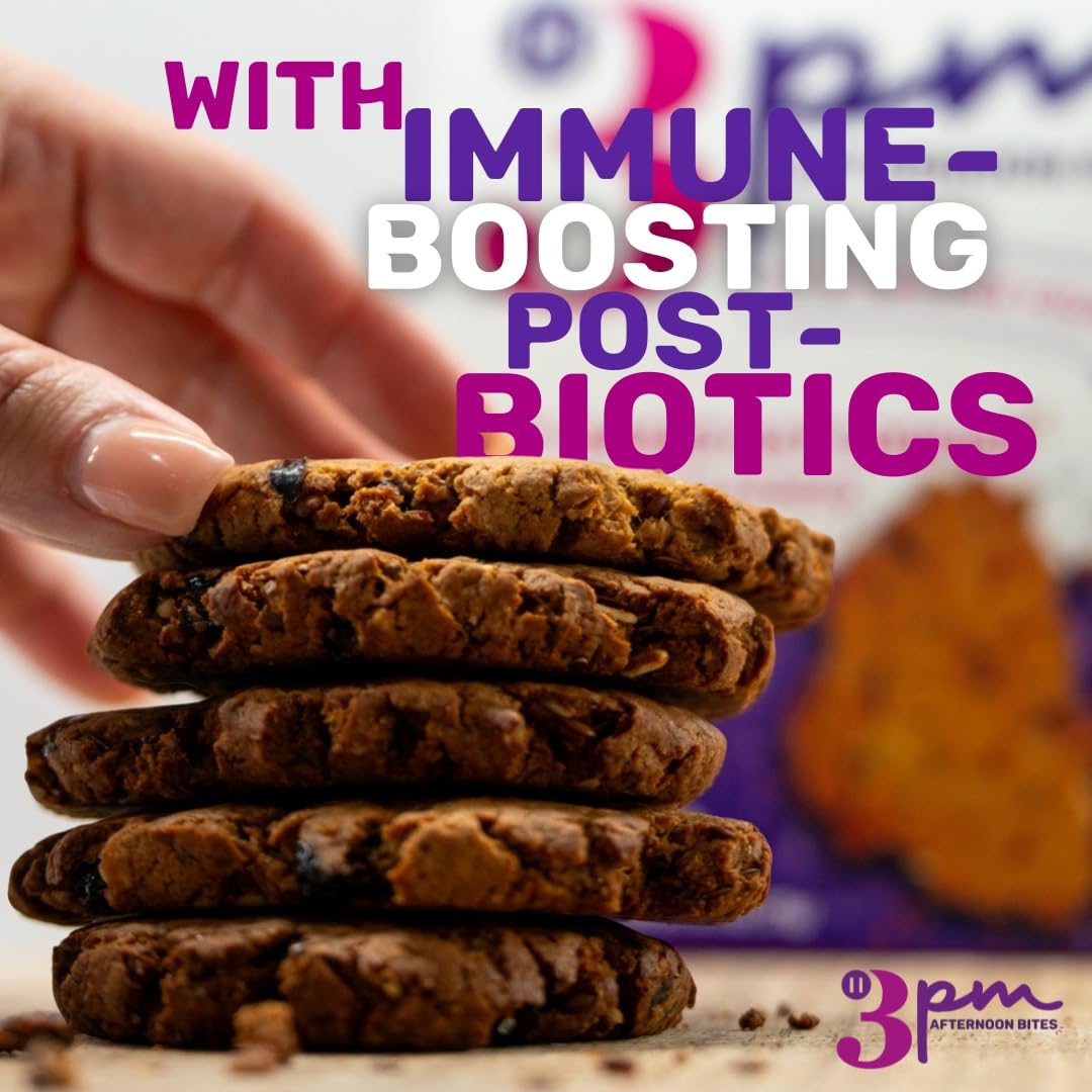 3PM Afternoon Bites Cranberry Flaxseed Cookies with Postbiotics, 5g of Protein, 15 Cookies - OzHealthStandard