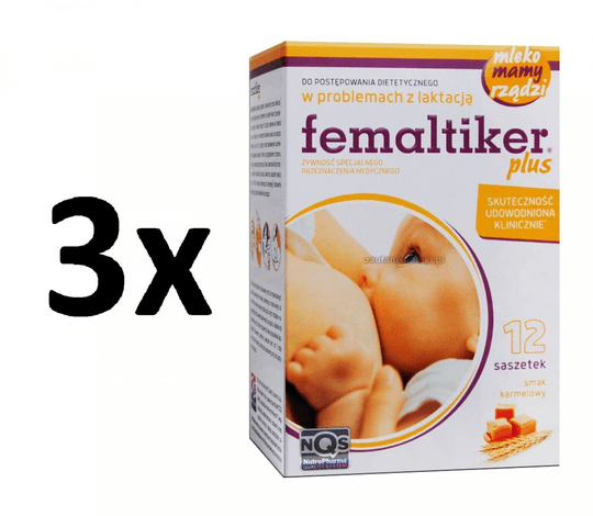 3x 12 SACHETS FEMALTIKER PLUS FOR LACTATION SUPPORT – CARAMEL - OzHealthStandard