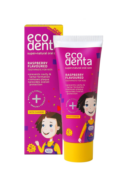 3X Ecodenta Kids Toothpaste Raspberry Made in Lithuania - OzHealthStandard