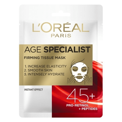 3X L´Oréal Paris Age Firming Tissue Face Mask 45+ Smooth Skin Instant Effect - OzHealthStandard