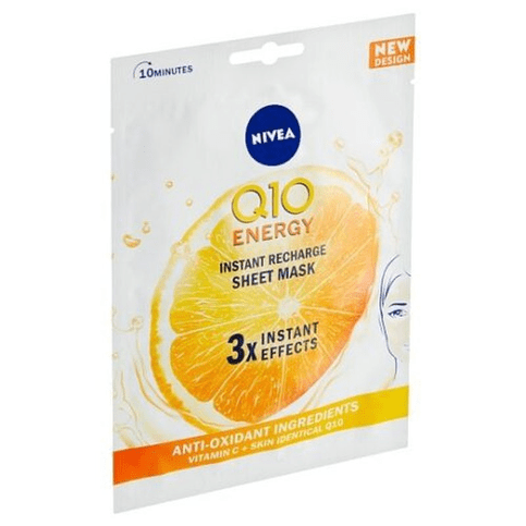 3X NIVEA Q10 Energy Sheet Mask Instant Recharge Anti-Oxidant Ingredients - OzHealthStandard