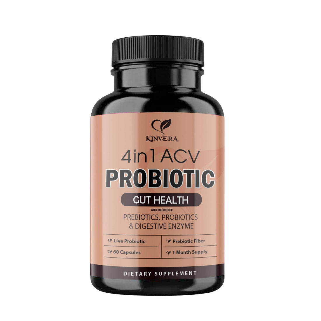 4-in-1 ACV Gut Formula – Apple Cider Vinegar, Prebiotics & Probiotics, Digestive Enzymes – Immune & Complete Digestion – 60 Veggie Capsules - OzHealthStandard