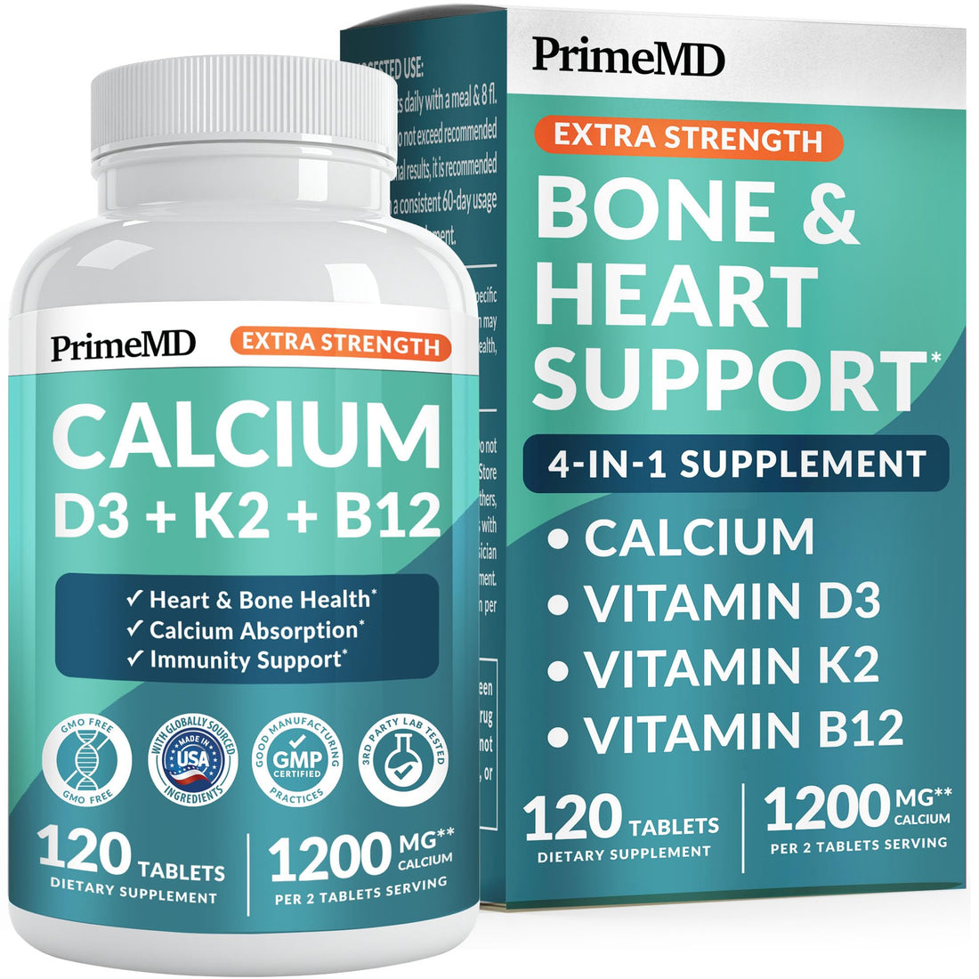 4-in-1 Calcium 1200 mg with Vitamin D3 K2 - Extra Strength Calcium Supplements for Women & Men with D3 K2 Vitamin 5000 IU - Everyday Vitality Supplement - OzHealthStandard