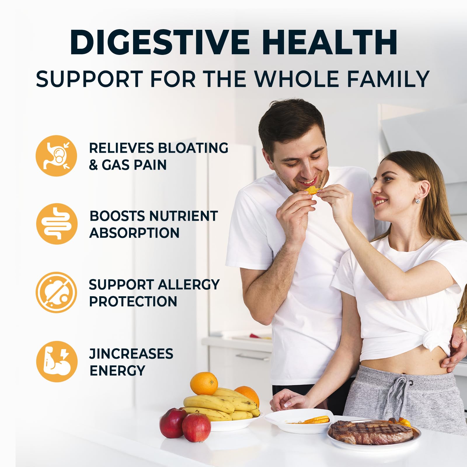 4-in-1 Prebiotic Probiotic & Postbiotic for Women & Men, Complete Gut & Digestive Support Supplement, Pre Post Probiotics & Digestive Enzymes 60 Capsules,Made in USA - OzHealthStandard