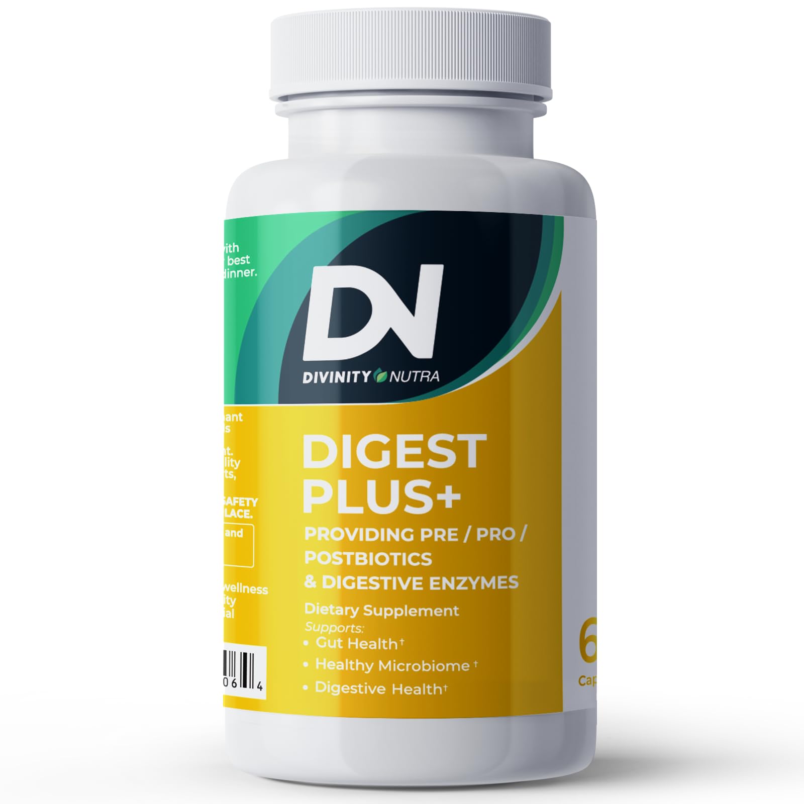 4-in-1 Prebiotic Probiotic & Postbiotic for Women & Men, Complete Gut & Digestive Support Supplement, Pre Post Probiotics & Digestive Enzymes 60 Capsules,Made in USA - OzHealthStandard