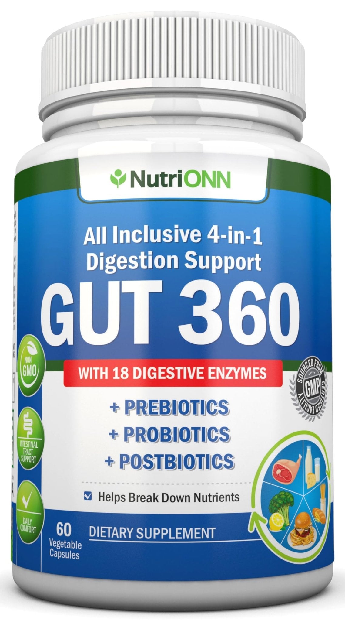 4-in-1 Probiotics, Prebiotics & Postbiotics with 18 Digestive Enzymes for Women & Men - Complete Gut & Digestive Support Supplement - OzHealthStandard