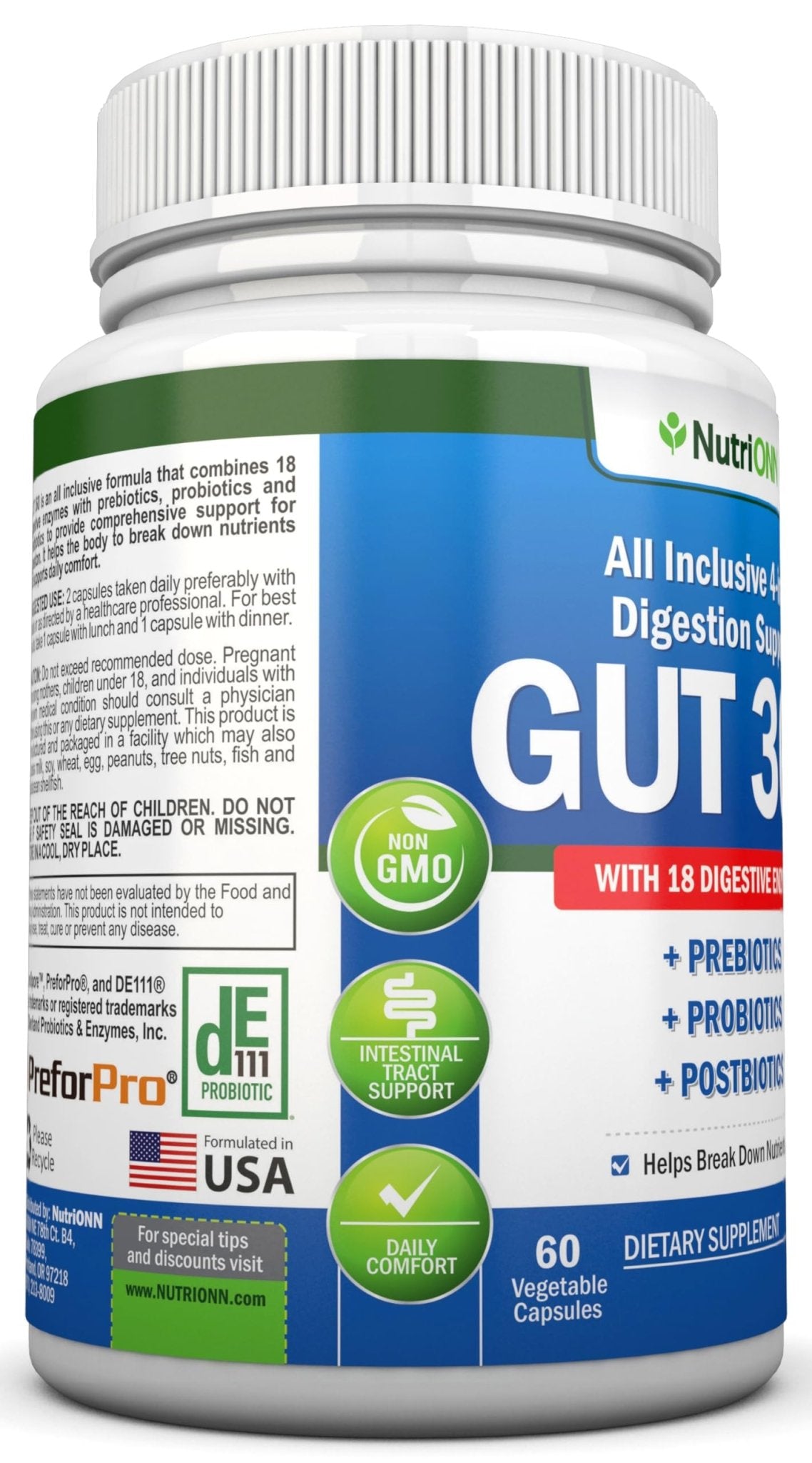 4-in-1 Probiotics, Prebiotics & Postbiotics with 18 Digestive Enzymes for Women & Men - Complete Gut & Digestive Support Supplement - OzHealthStandard