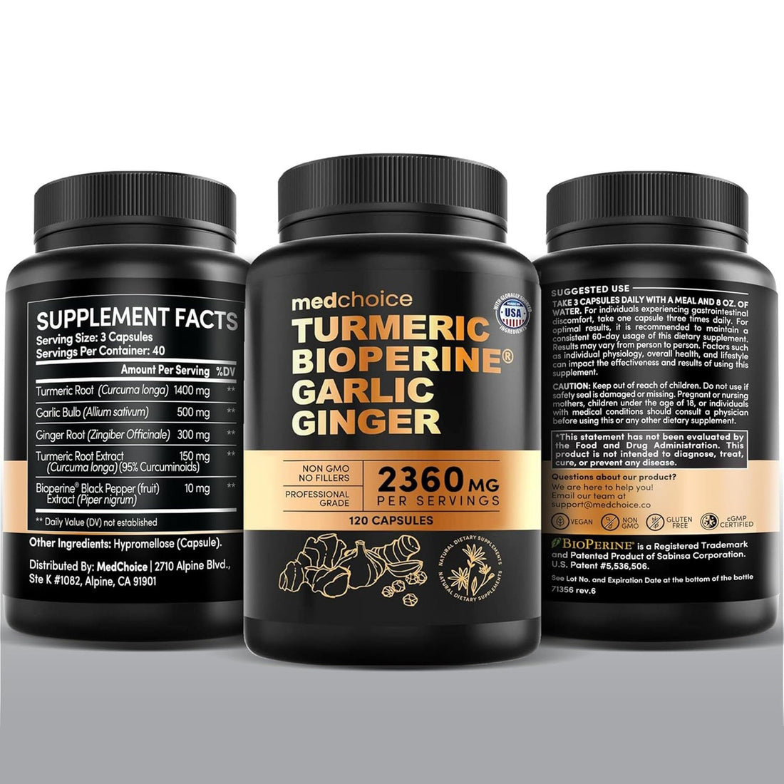 4-in-1 Turmeric Joint Support Supplements with Garlic and BioPerine - 2360 mg High Potency Herbal Blend for Mobility, Everyday Flexibility, Digestive Comfort - OzHealthStandard