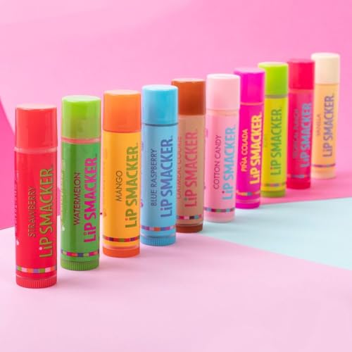 Lip Smacker Original & Best Holiday Flavored Lip Balm Party Pack, Oatmeal Cookie, Vanilla, Mango, Watermelon, Tropical Punch, Cotton Candy, Kiwi, Strawberry, Clear Lip Smacker buy supplements canada