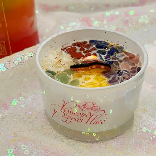Princess Pippa's Place Healing Candles with Crystals Inside- Natural Soy Wax 7 Stones Crystal Candle Jar Msupps.com buy supplements canada