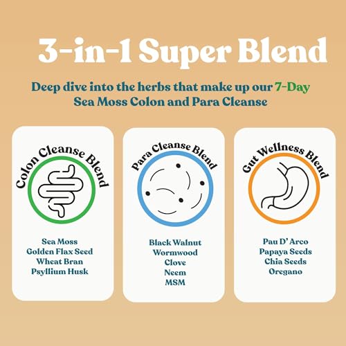 Atlantic Naturals Sea Moss 7 Day Colon and para Cleanse | Detox, Gut Health and Intestinal Atlantic Naturals buy supplements canada