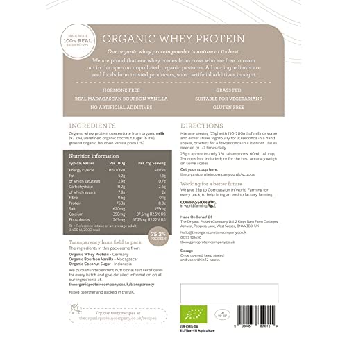 The Organic Protein Co. - Madagascan Vanilla Organic Whey Protein Powder The Organic Protein Company buy supplements canada
