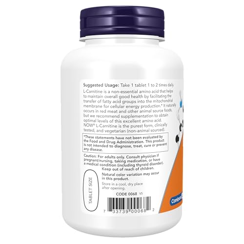 NOW Supplements, L-Carnitine 1,000 mg, Purest Form, Amino Acid, Fitness Support NOW buy supplements canada