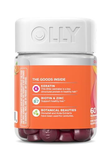 OLLY Heavenly Hair Gummy, Supports Healthy Hair, Keratin, Biotin, AMLA, Chewable Supplement, 30 Day Supply - 60 Count OLLY buy supplements canada
