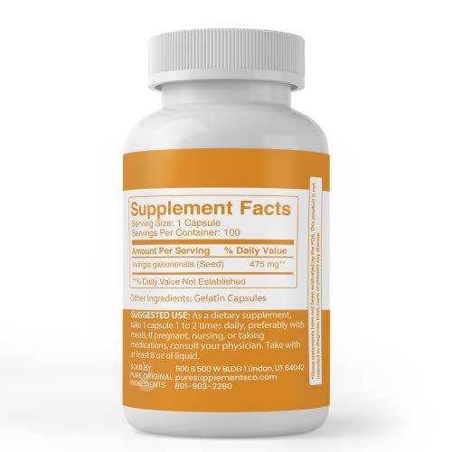 PURE ORIGINAL INGREDIENTS Irvingia, (100 Capsules) Always Pure, No Additives Or Fillers PURE ORIGINAL INGREDIENTS buy supplements canada