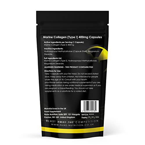 Nuke Nutrition Marine Collagen Capsules - 400mg - 60 Capsules - High Strength Collagen Nuke Nutrition buy supplements canada