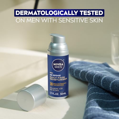 NIVEA MEN Age Defense Daily Face Moisturizer with Broad Spectrum SPF 30 Sunscreen, Pro-Retinol and Hyaluronic Acid, Beard-Friendly NIVEA MEN buy supplements canada