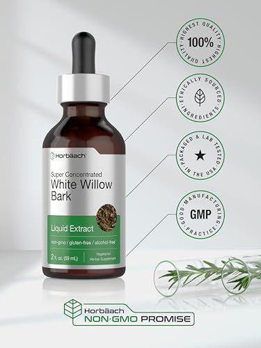 White Willow Bark Extract | 2 fl oz | Alcohol Free Liquid Tincture | Super Concentrated Horbäach buy supplements canada