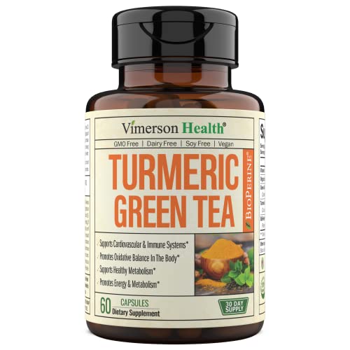 Green Tea Extract Capsules - Green Tea Supplement with Organic Turmeric Curcumin Vimerson Health buy supplements canada