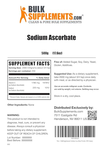 BulkSupplements.com Sodium Ascorbate Powder - Antioxidant Powder - Sodium Ascorbate Bulksupplements buy supplements canada
