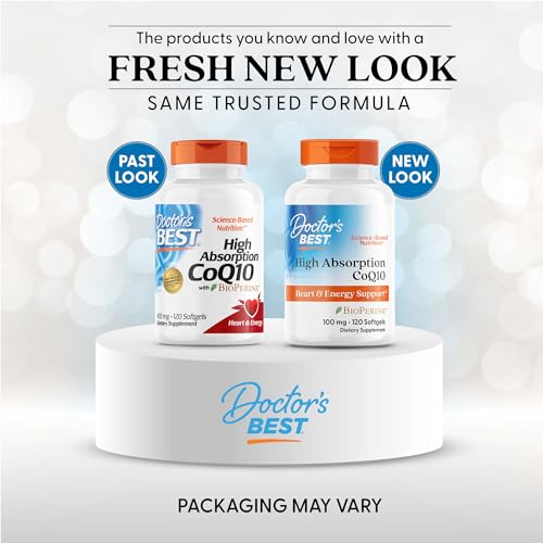Doctor's Best High Absorption CoQ10 with BioPerine Supplement - Coenzyme Q10 Softgels for Heart Health & Antioxidant Support, Naturally Fermented CoQ10 100mg Doctor's BEST buy supplements canada