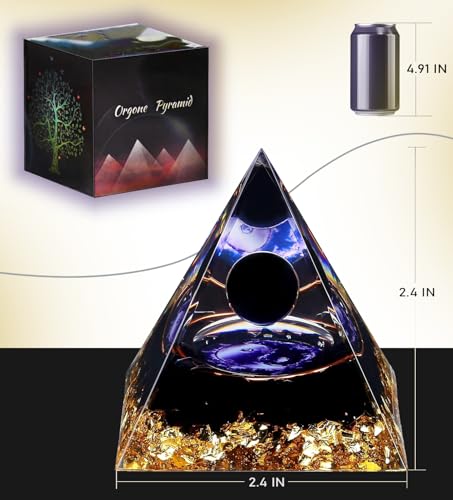 Yin Yang Healing Crystal Orgonite Pyramid - Tai Chi with Obsidian Ball - Taiji Reiki Chakra Meditation FENGSHUI-CAISHEN buy supplements canada