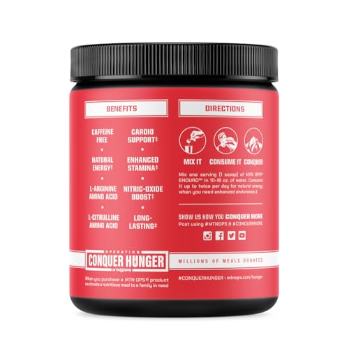 MTN OPS Enduro Nitric Oxide Supplement & Stim-Free Pre Workout - 30 Servings MTN OPS buy supplements canada